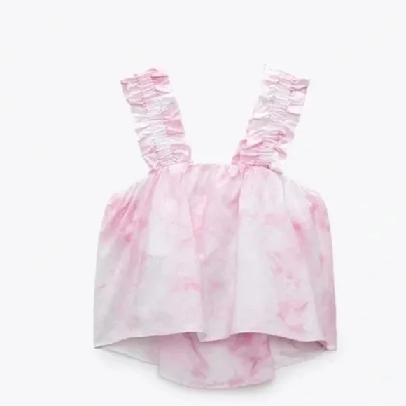 tie dye poplin top zara